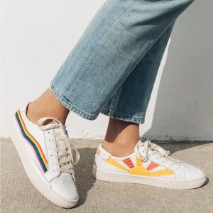 Soludos embroidered rainbow sneakers